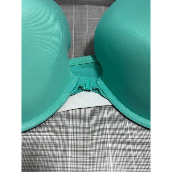 PINK Victoria’s Secret Bra 38DD Teal Rainbow Logo Band Preowned - Picture 3 of 4